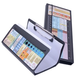 Edaphy Nursing Clipboard 2 Packs,Nursing School Essentials,Medical Edition Cheat Sheets, Nurse Accessories for Work, 3 Layers, Nursing Clipboard Foldable, Plastic, Black