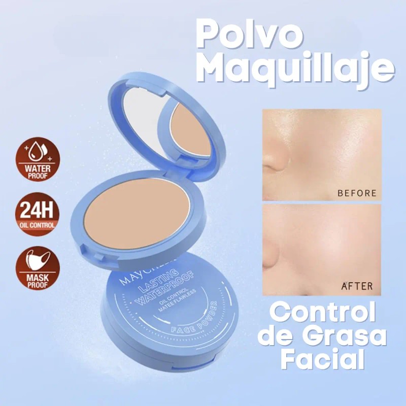 Polvo Compacto Matificador Fijador Base Maquillaje Natural F