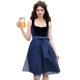 Oktoberfest Costumes Women German Dirndl Dresses 2 Pcs Bavarian Costume Beer Carnival Outfits Blue