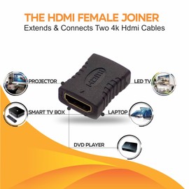 LORD C HDMI Female to HDMI Female Adapter | 4K HDMI Coupler for TV, Monitor, Projector | HDMI Connector Converter | Compatible with HDMI Devices | Gold-Plated Contacts | 1080P, 3D, ARC, HDR 2PC