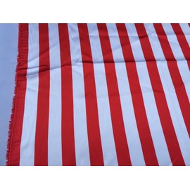 White/red 1inch Stripe Soft/Silky Charmeuse Satin Fabric. Sold by The Yard.