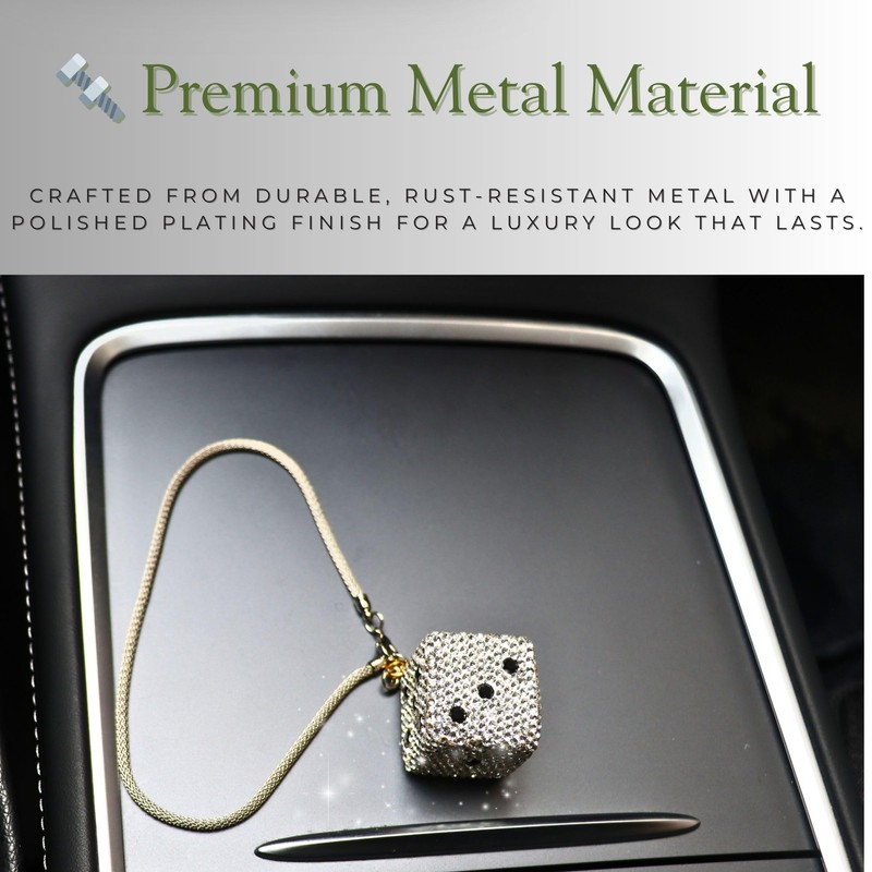 MOTOFITOOL Creative Hanging Dice with Dots Car Rearview Mirror Charm,