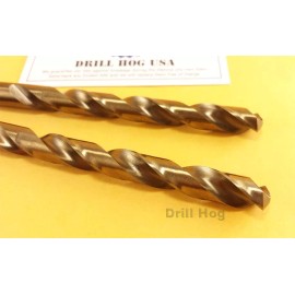 Drill Hog 1/8, 3/16, 1/4, 5/16, 3/8, 1/2 Cobalt Bit M42 Twist Lifetime Warranty