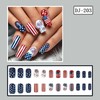 24Pcs Independence Day Press on Nails Medium Square USA Flag