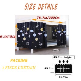 Qubanda Dorm Home Bunk Nets Bed Curtains Cloth Bed Canopy Blackout Men Women Curtain Shading Nets Breathable Dustproof Single Sleeper