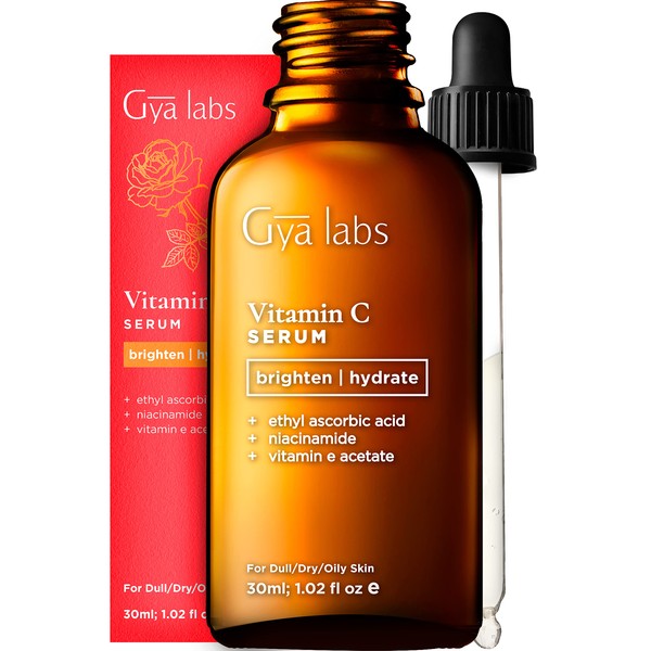 Gya Labs Vitamin C Serum for Pale Mature Skin (30ml) - Formulated with Moisturising Vit C, Ascorbic Acid and Niacinamide - Promotes Skin Clarity and Even Tone Mature Skin