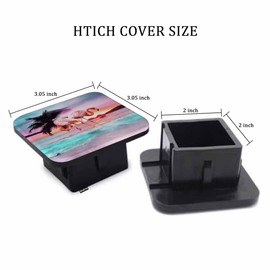 Beabes Flamingo Tow Trailer Hitch Cover Plug Insert, Tropical Flamingo Palm Tree Ocean Sunset Receiver Hitch Cover Tow Hitch Covers Compatible with Most Auto Cars Trucks for 2 Inch Receivers