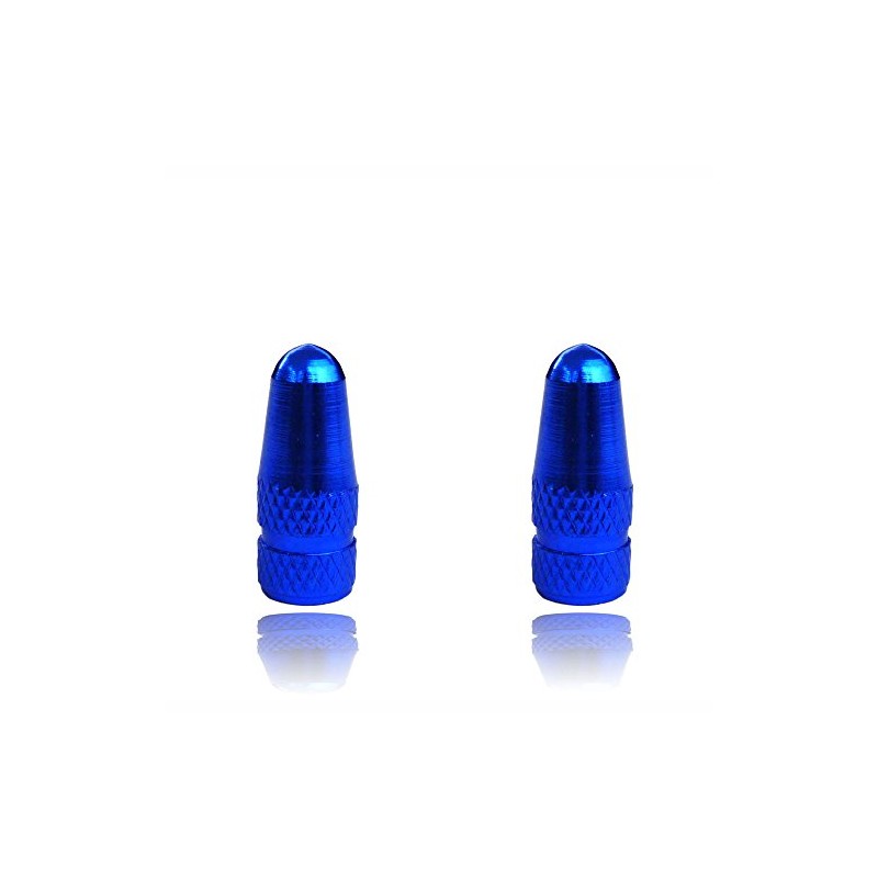 Blue presta Bike dust caps lightweight metal cycle valve caps