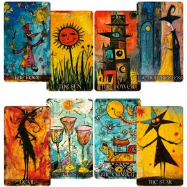 Qymagicz Graffiti Tarot Deck, Unique Tarot Cards for Beginners, Fortune Telling Cards