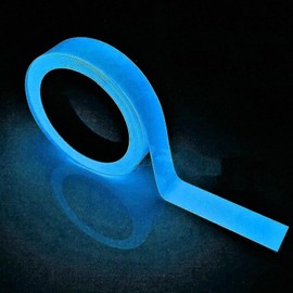 Jizlan 3 Pcs Blue Glow in The Dark Tape 9.8 FT Fluorescent Spike Sticker for Stairs Walls Steps Safetys Exits Sign Warning Tape Self-Adhesive Luminous Tapes Safety Warning Tapes