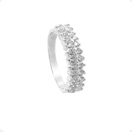 Anillo Churumbela Doble de Plata ley 925 con Zirconias cubicas (8)