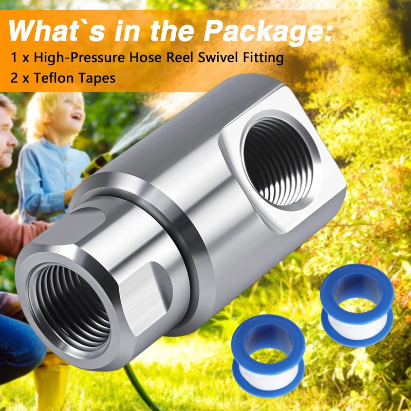 RUHUALIFE Upgraded 1/2"NPT High-Pressure Stainless Steel Swivel Joint for Hose