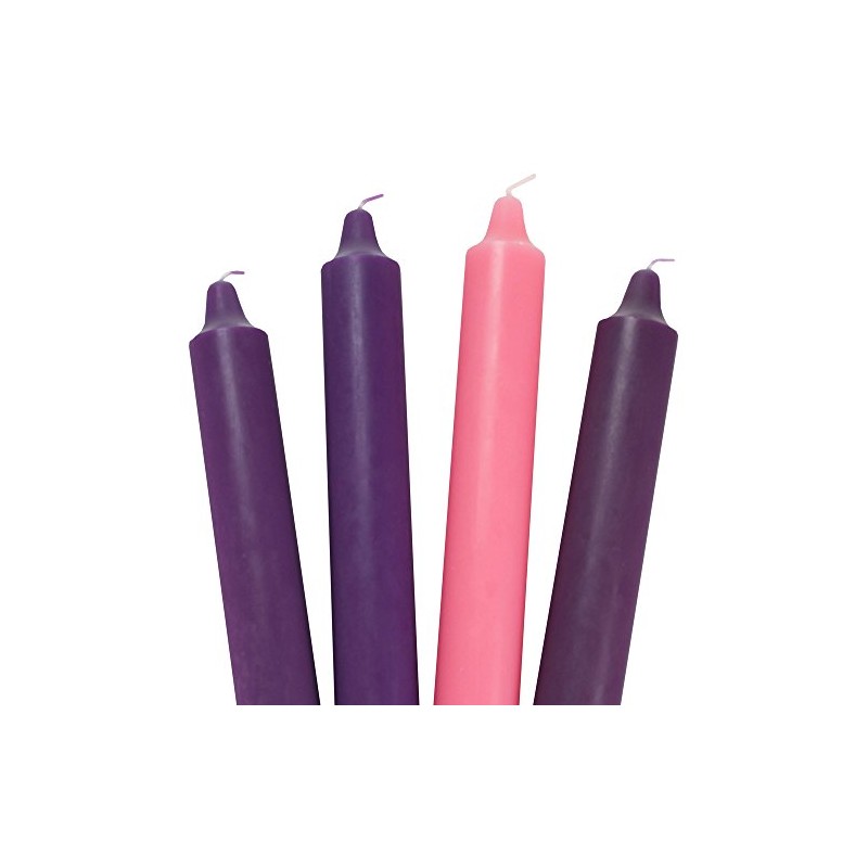 Will & Baumer Candle-Advent Set 1-1/2 X 12-3 Purple/1 Pink