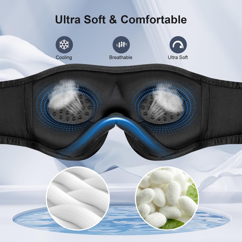 Bluetooth Sleep Headphones Bluetooth Sleep Mask | 3D Eye Mask