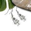Robot Earrings, Tibetan Silver Charms on Nickel Free Silver Tone