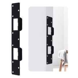 Door Strike Plate Reinforcement Plate - Front Door Security Metal Striker Plates -Ideal for Exterior Interior Door Deadbolt Fix Door Frame Door Jamb Hole for 4-1/2 inch to 5 inch (Black-1pack)