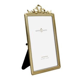 GIFTY GIFTY Royal Vintage Photo Frame / 4x6 In | For Vertical Display on Tabletops | Perfect for Home Decor, Wedding, Vacation, Graduation, Or Any Milestone Photos (Gold)