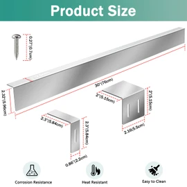30" Stove Gap Filler, Kitchen Stove Gap Covers, Slide-in Range Rear Filler Kit for Most Brand Kitchen Stoves, Easy Install, Easy to Wipe (Silver)