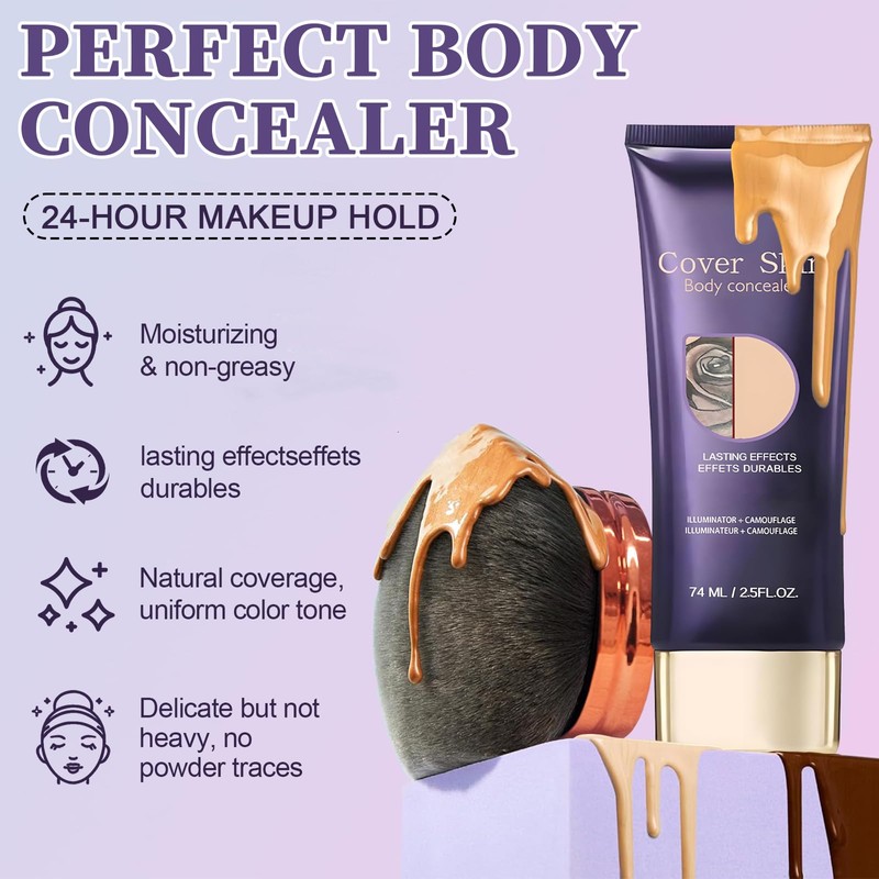 2Pcs Body Coverage Perfector, All Over Complexion Perfector, Natürliche Tattoo