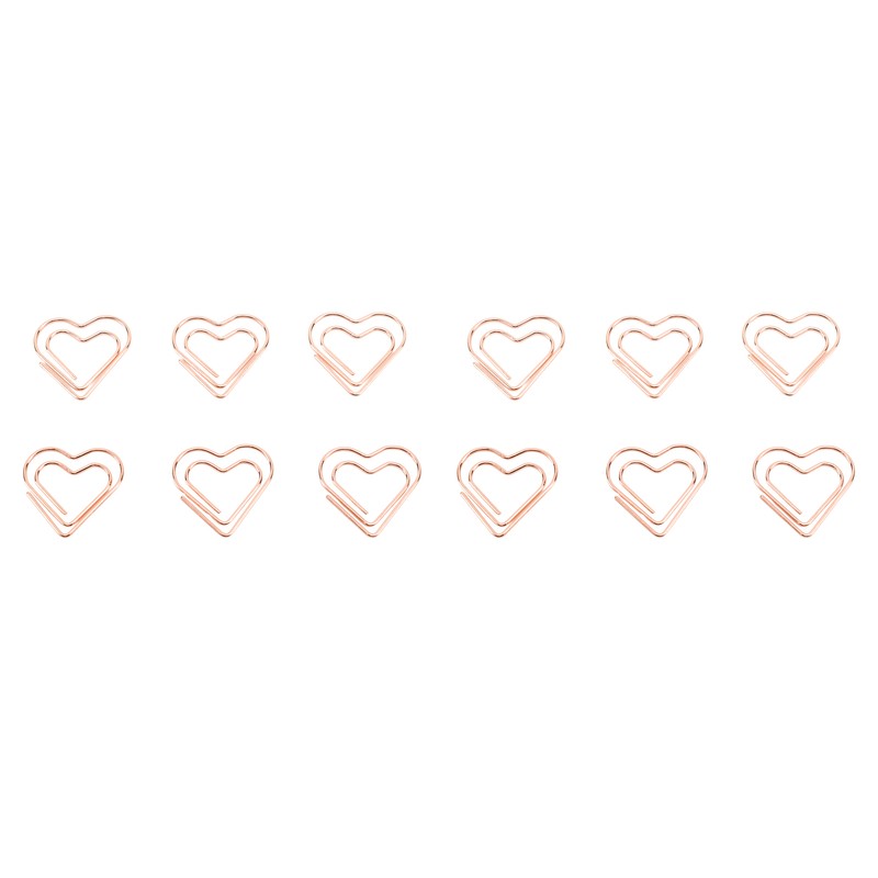 100pcs Heart Shape Paper Clips Cute Metal Paper Clips Portable