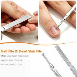 Nail Clippers Set 7 Pcs, Stainless Steel Toenail & Fingernail Clipper Set, Portable Travel Mens Nail Cutter, Manicure Grooming Kit for Men, Women, Gift Ideas (Brown)