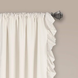 Lush Decor Reyna Ruffle Window Curtain Panel Set, Pair, 54" W x 63" L, White - Flowy Curtain Set - Romantic Ruffle Curtains for Bedroom, Living room, or Dining Room - Farmhouse & Cottage Home Decor