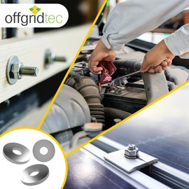 Offgridtec Stainless Steel Washers DIN9021 V2A M8 x 20mm Corrosion Resistant Washers for Solar Assembly, Construction, Electronics, Automotive and Industrial Applications (100 Pack, Silver)