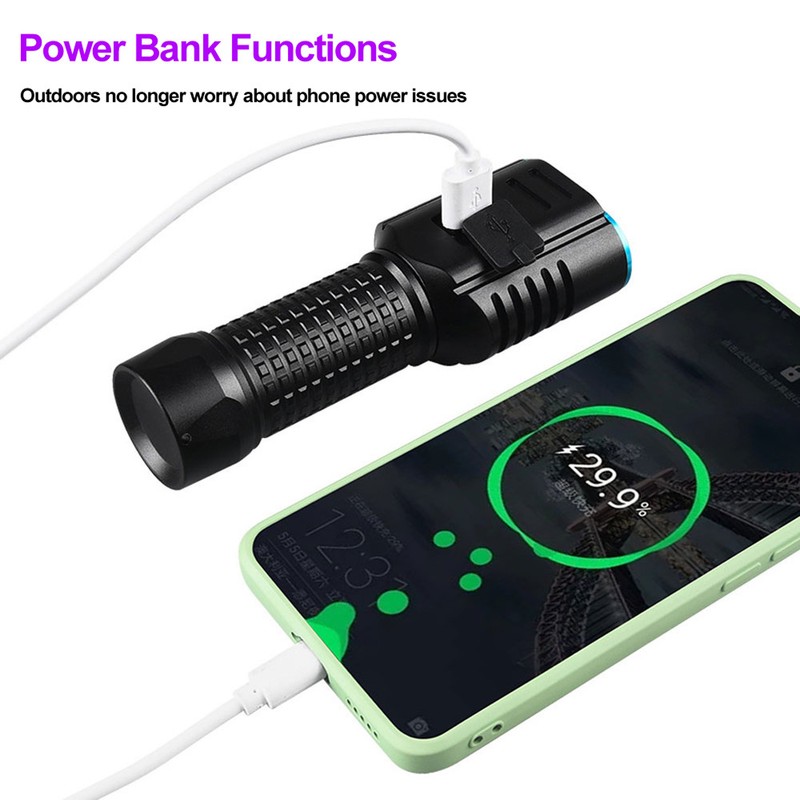 365nm UV Flashlight 2 in 1 LED White and Ultraviolet