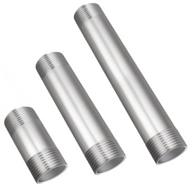 Dexspoeny 3Pcs 304 Stainless Steel Nipple Pipe Fittings 3/4" NPT x 3/4" NPT Male Threaded, Length Nipple Cast Pipe Coupling Fitting (2", 4", 6")