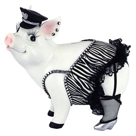 Design Toscano QS2152 Porker on Patrol Pig Statue, Full Color Finish