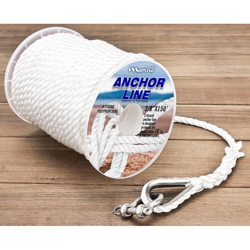 Boat Anchor Line 3 Strand Anchor Rope Black White Grey