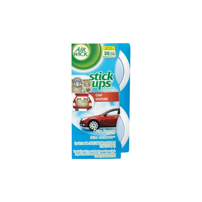 Air Wick Stick Ups Car Air Freshener, Crisp Breeze (Packaging