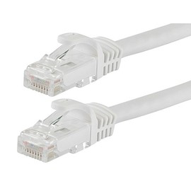 Monoprice 109835 Flexboot Cat6 Ethernet Patch Cable - Network Internet Cord - RJ45, Stranded, 550Mhz, UTP, Pure Bare Copper Wire, 24AWG, 10ft, White
