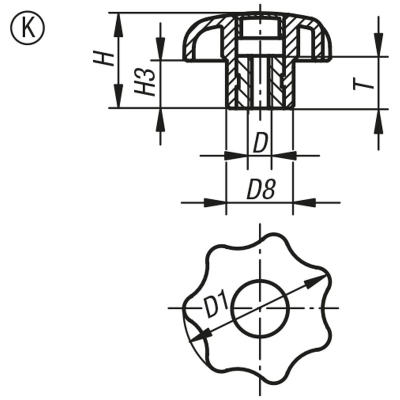 Toggle Star Knob – Thermoplastic – Internal Thread – M5,