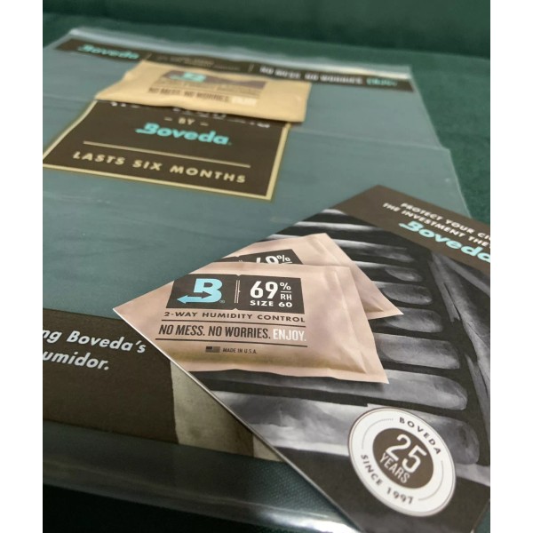 (2 Pack) Boveda 2-Way Humidity Resealable Humidor Bag Preloaded 69%