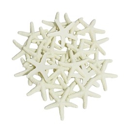 LJY 25 Pieces 6cm Beige Resin Pencil Finger Starfish for Wedding Home Decor and Craft Project