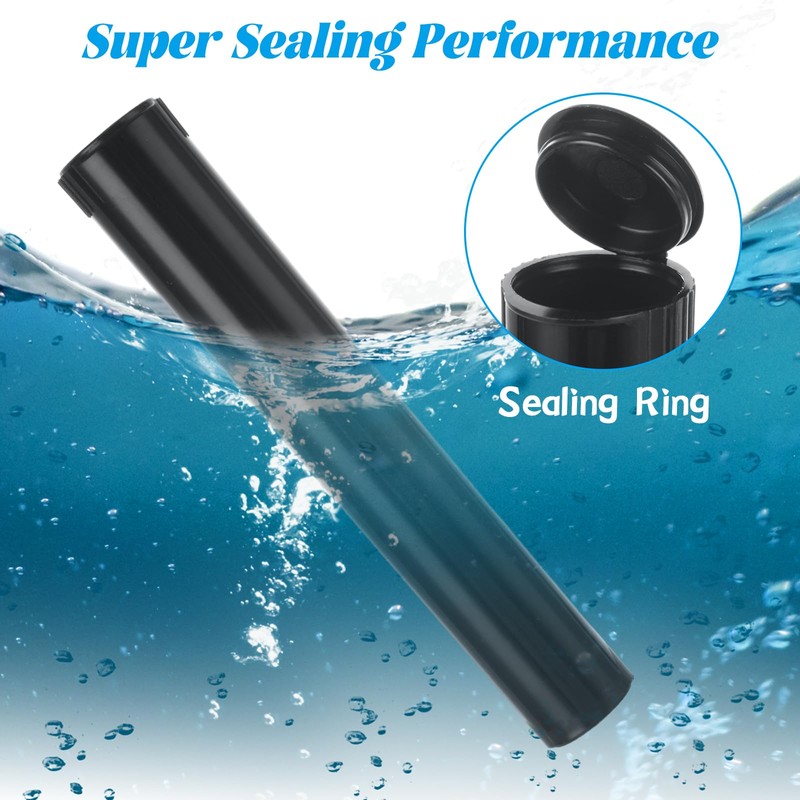 LOPYXBR 100 PCS 116 mm Pre Roll Tubes Black Plastic