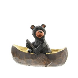 The Bridge Collection Canoeing Black Bear Rustic Outdoors Cabin Decor Figurine