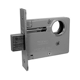 Marks USA 2/3 Polished Brass Mortise Lock Body with 2-1/2" Backset & A 1-1/8 X 4-1/4 Face Plate
