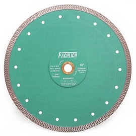 FACHLICH Diamond Porcelain Saw Blade - 10" Tile Blade 250MM Dry Wet Ceramic Cutting Discs with X Teeth Turbo Mesh Rim for Ceramic Tile Porcelain Granite Marble