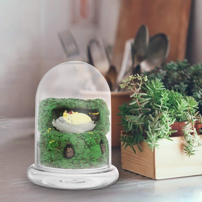 Angoily Decorative Glass Display Dome Cloche- 6in Height Clear Cloche