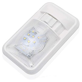 UWDESY 12V LED RV Ceiling Dome Light RV Interior Lighting, Oval Single Dome lamp 400LM White Light with Switch for Trailer Camper RV (1Pack)