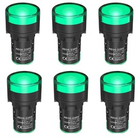 NARANG AUTOMATION LED Indicator Light 120V | Power Indicator Light | Energy-Saving Pilot Light for Electrical Panels (6Pcs) (Green)