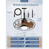 ZMISHIBO Outdoor Ceiling Fans with Lights for Patios, Plug in