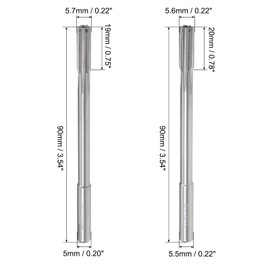 sourcing map 5.6mm and 5.7mm Chucking Reamer, Cobalt M35 Lathe Machine Reamer D4 6 Straight Flutes, Round Shank Milling Cutting Tool, for Stainless Steel Alloy Copper Metal, 3pcs