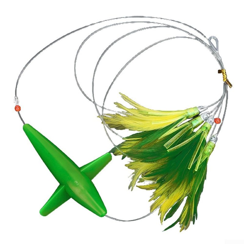 Feather Trolling Skirt Tuna Fishing Lure with Steel Hooks for