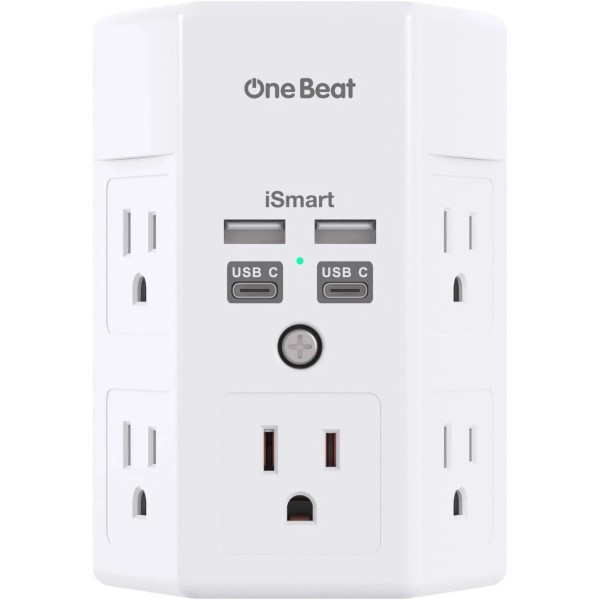 Unbranded 5 Outlet Extender Surge Protector Multi Plug Wall Adapter