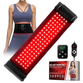 2-in-1 Cordless Red Light Therapy Belt, Wired & Wireless Controller 3000mAh Rechargeable Battery Magnetic LED Screen, 49" * 7" Wearable 660nm & 850nm Red Light Therapy Wrap Belt for Body