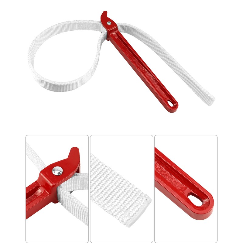 QWORK® Strap Wrench Oil Filter Wrench with 865 mm Nylon