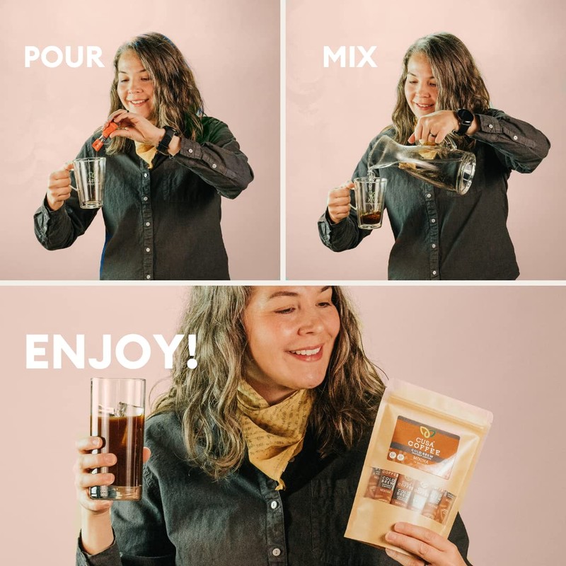 Cusa Tea & Coffee, Mocha Cold Brew. Premium Instant Coffee,